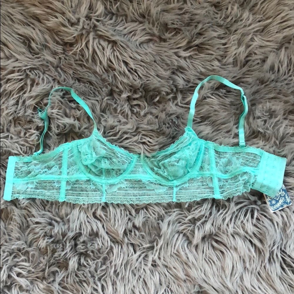 Teal lace bralette